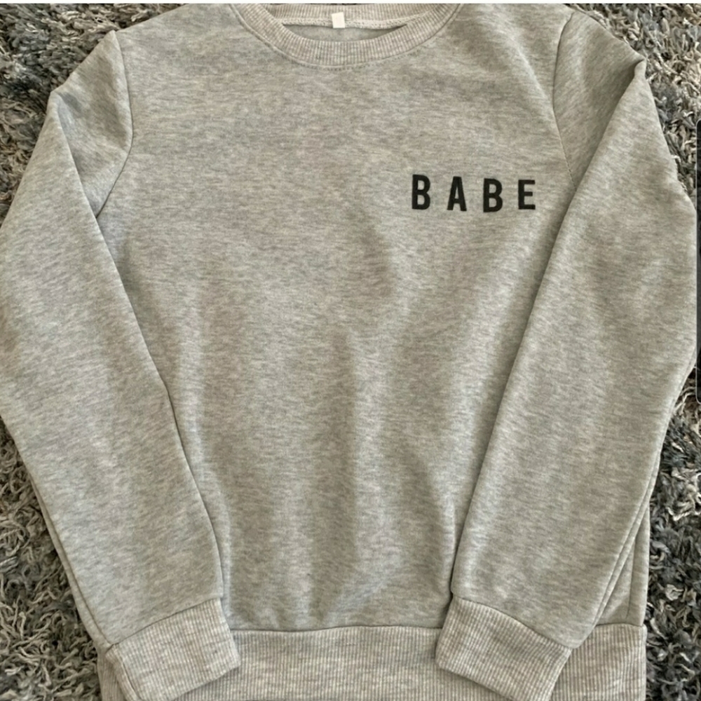 2/$10 Gray BABE sweatshirt